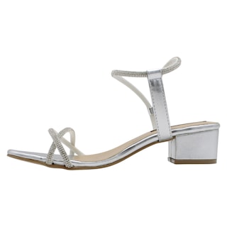 Foto 4 | Sandalias de Tacón Rbcollection Plata para Mujer
