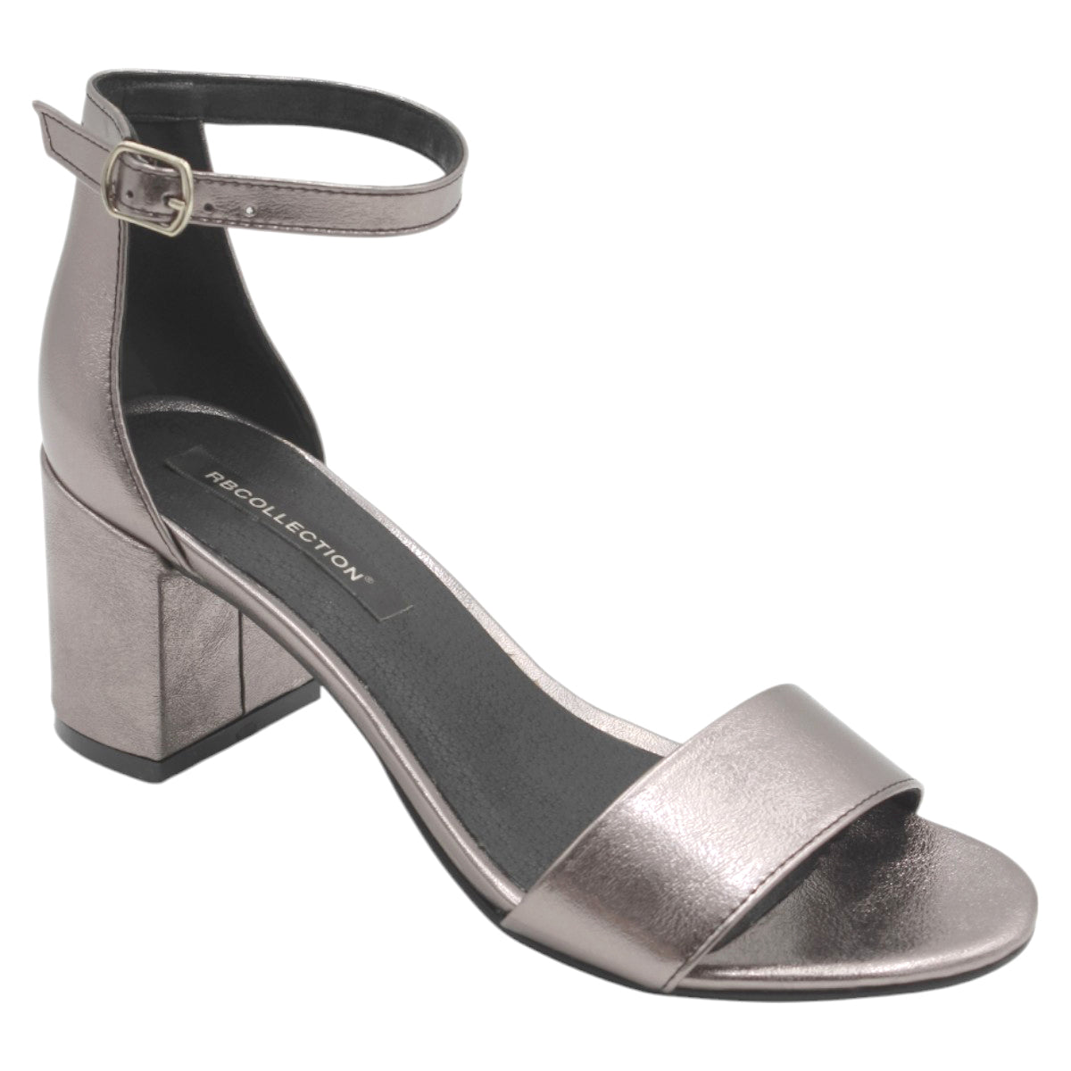 Foto 1 | Sandalias de Tacón Rbcollection Plata para Mujer