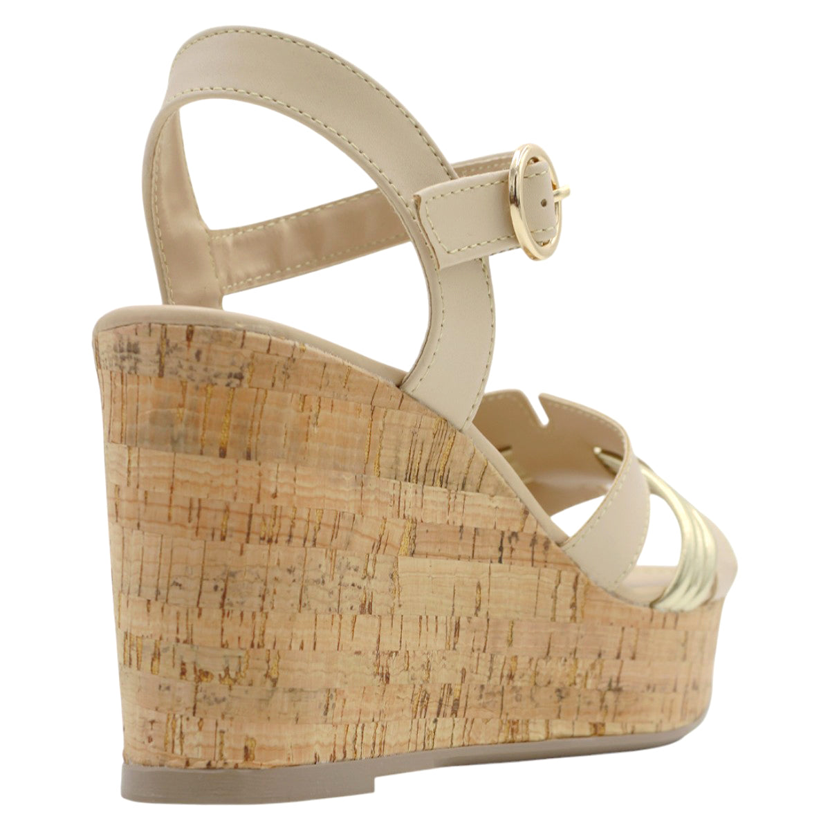 Foto 4 pulgar | Sandalias de Plataforma Rbcollection Piel Vegana  Beige para Mujer