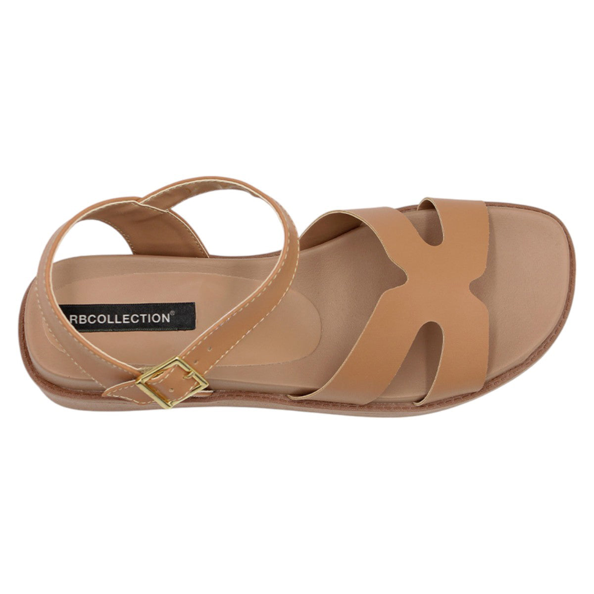 Foto 4 pulgar | Sandalias con Plataforma Piel Vegana  Café para Mujer