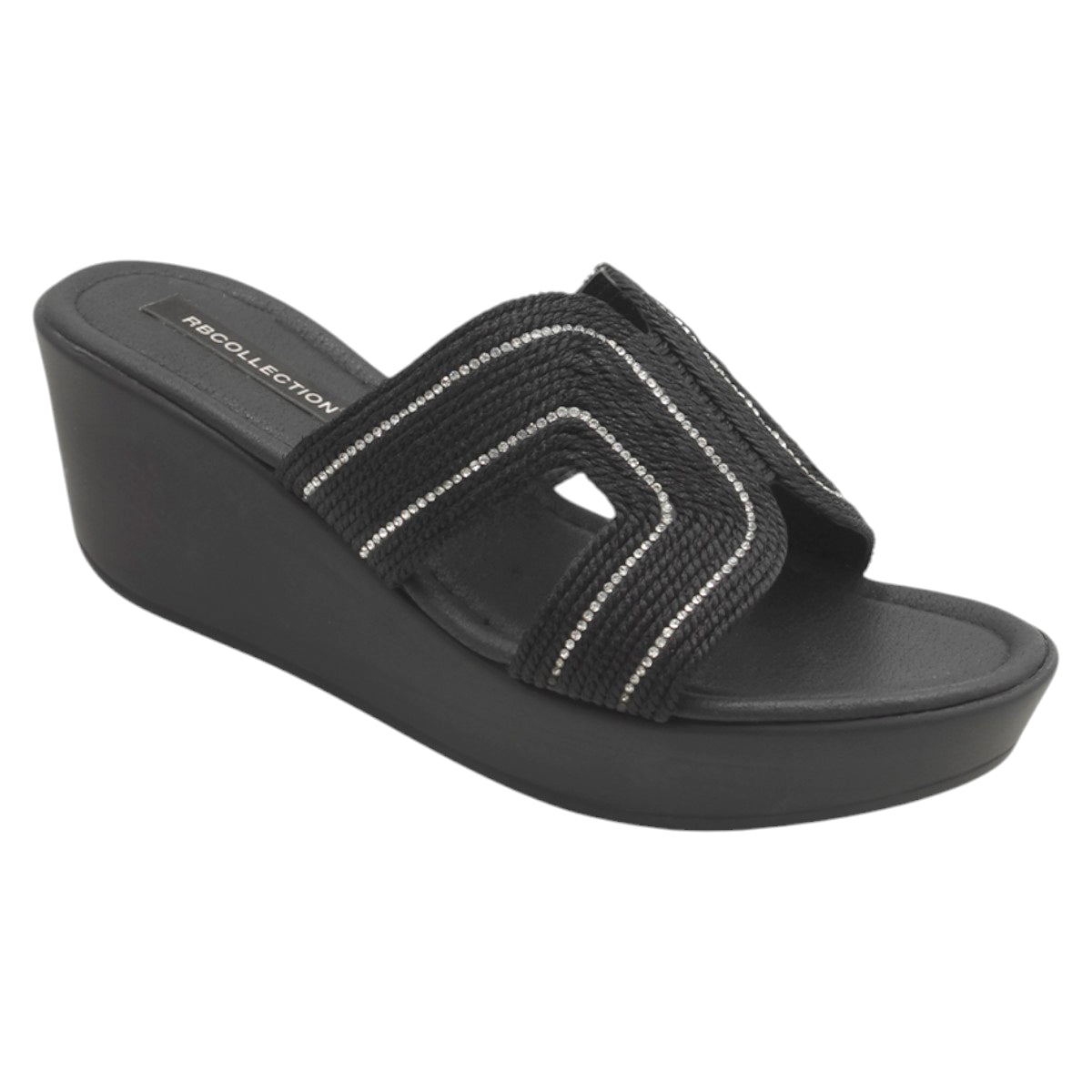Foto 2 pulgar | Sandalias con Plataforma Exterior Negro para Mujer Rbcollection
