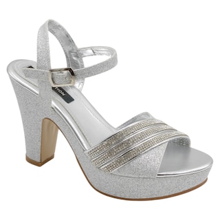 Foto 1 | Sandalias con Tacón Rbcollection Plateadas para Mujer