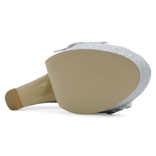 Foto 5 | Sandalias con Tacón Rbcollection Plateadas para Mujer