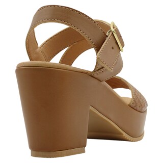 Foto 3 | Sandalias con Tacón Rbcollection Cafés para