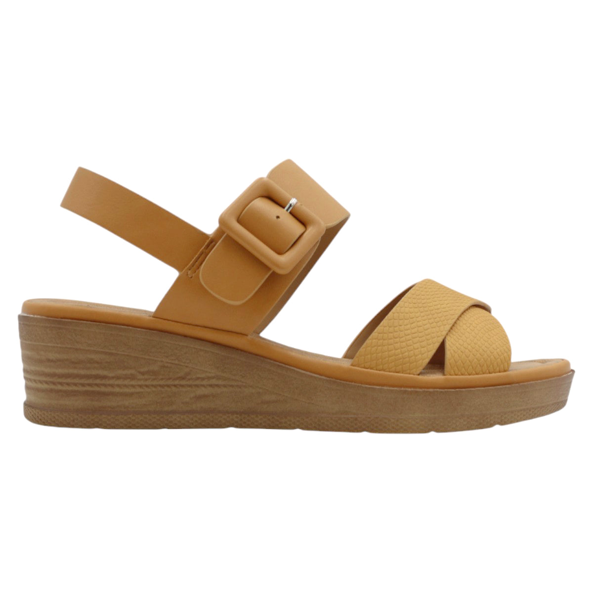 Foto 2 | Sandalias con Plataforma Rbcollection Piel Vegana Café para Mujer