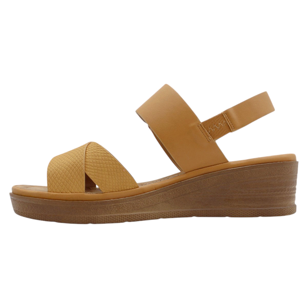 Foto 5 pulgar | Sandalias con Plataforma Rbcollection Piel Vegana Café para Mujer