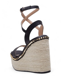 Foto 3 | Plataforma Calzado Watanabe Color Negro Yute Y Ajuste En Tobillo