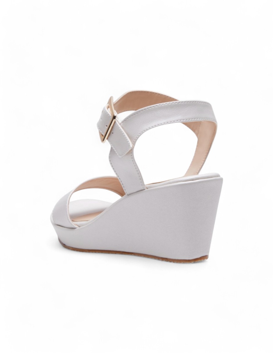 Foto 4 | Plataforma Calzado Watanabe Color Blanco Ajuste Tobillo