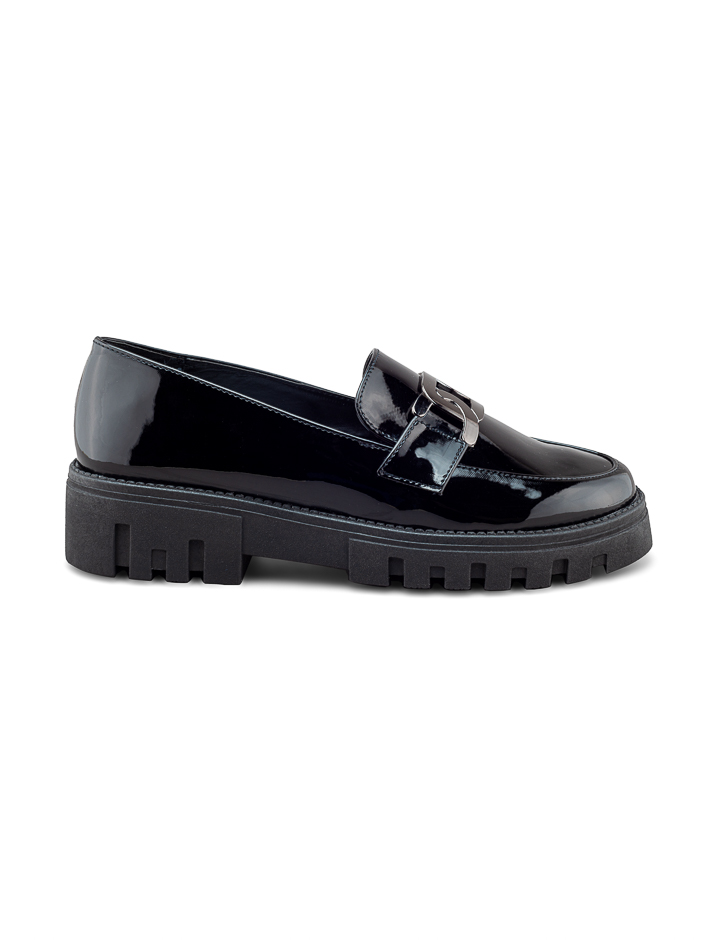 Foto 3 pulgar | Mocasín De Charol Con Hebilla Y Plataforma