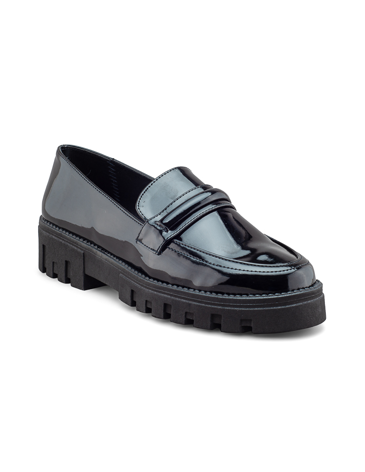 Mocasín De Charol Con Plataforma Y Diseño Moderno Para Mujer