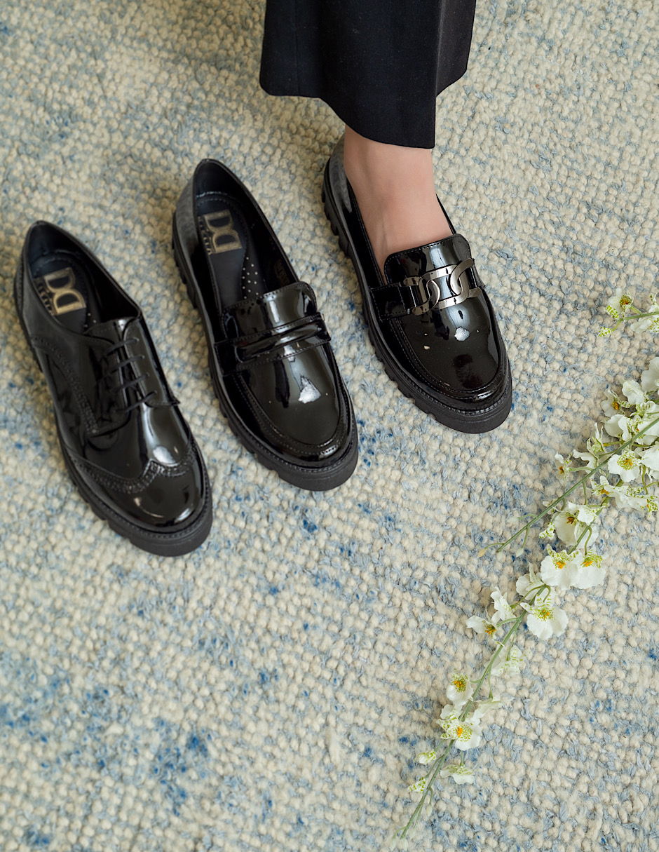 Foto 7 pulgar | Mocasín De Charol Con Plataforma Y Diseño Moderno Para Mujer