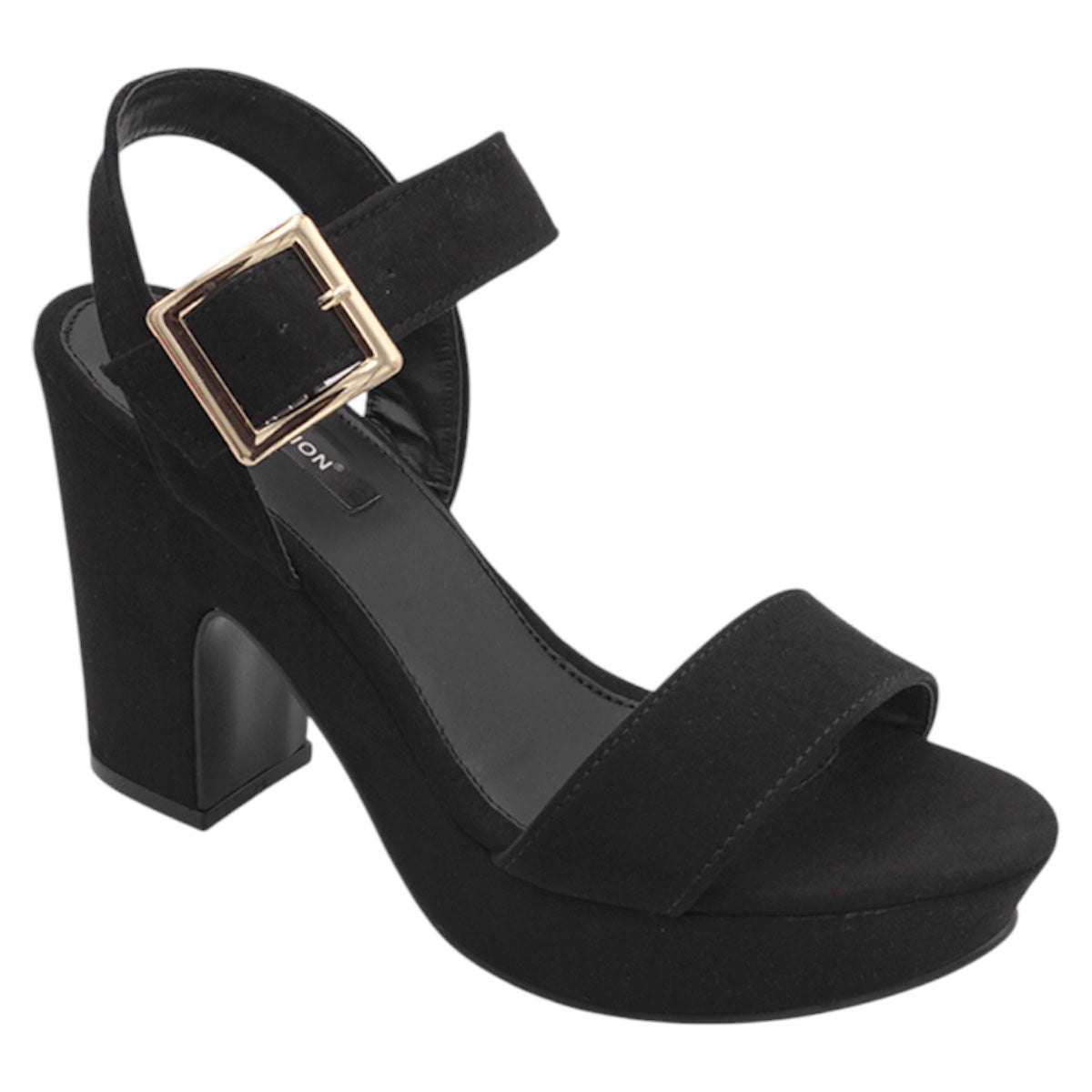 Foto 2 pulgar | Sandalia Con Tacón Exterior Gamuza Color Negro Para Mujer De Rbcollection