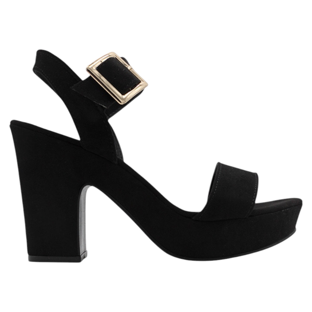 Foto 3 pulgar | Sandalia Con Tacón Exterior Gamuza Color Negro Para Mujer De Rbcollection
