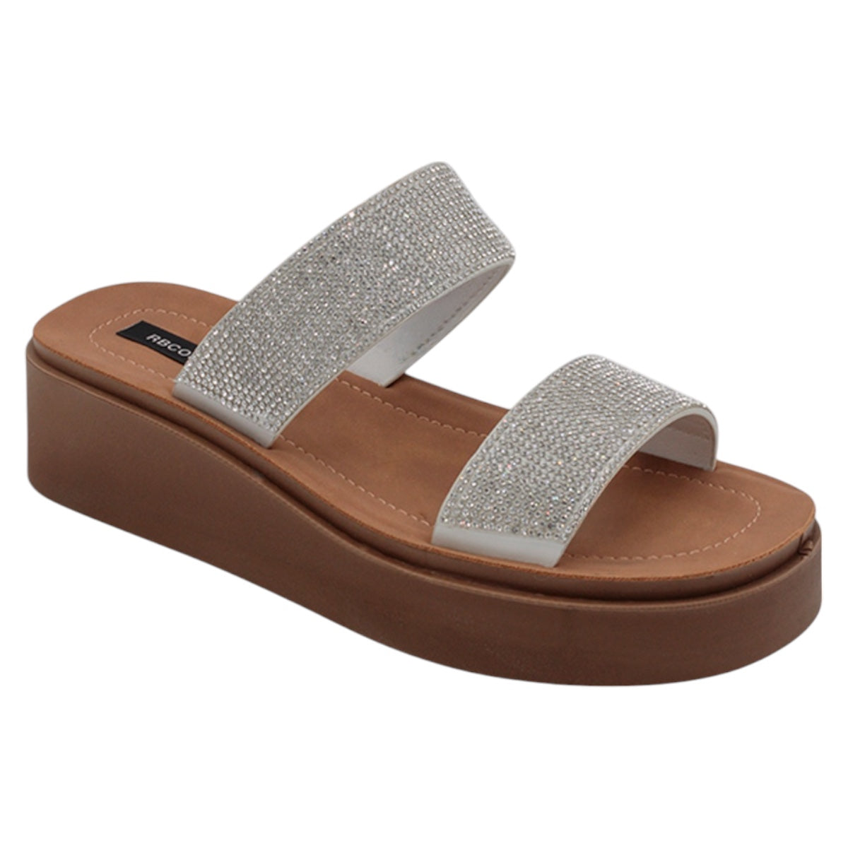 Foto 2 pulgar | Sandalias Con Plataforma Exterior Textil Color Plata Para Mujer De Rbcollection