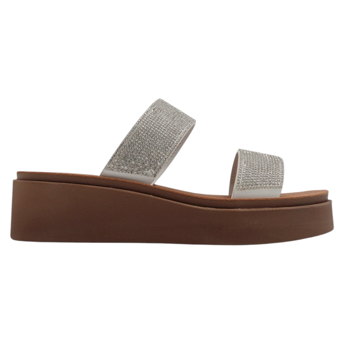 Foto 3 pulgar | Sandalias Con Plataforma Exterior Textil Color Plata Para Mujer De Rbcollection