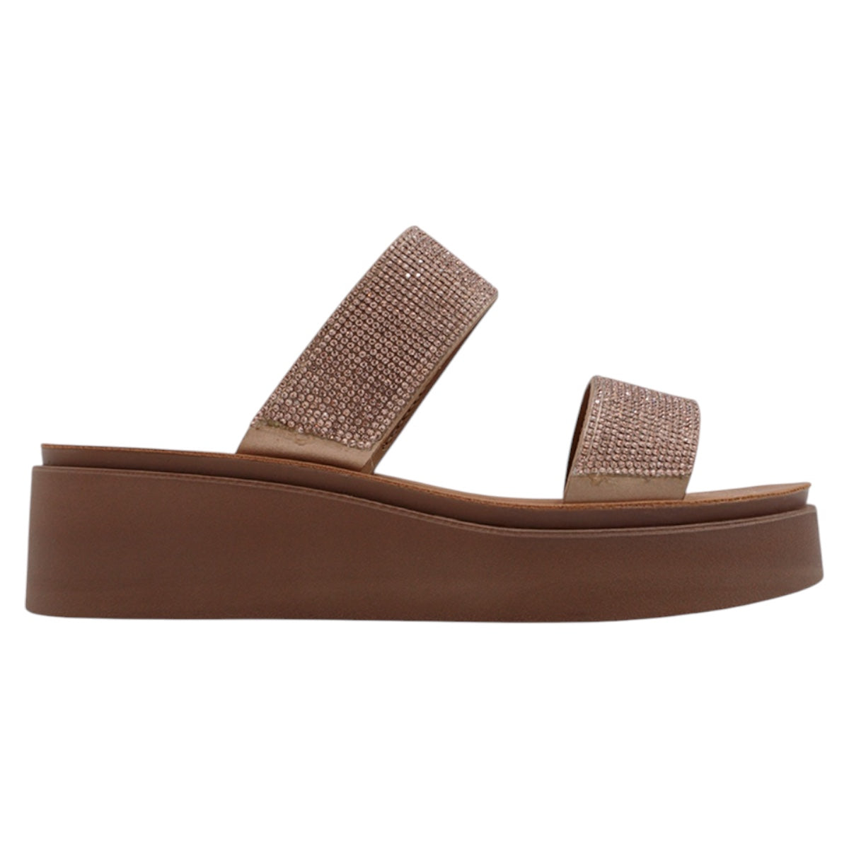Foto 3 pulgar | Sandalias Con Plataforma Exterior Textil Color Café Para Mujer De Rbcollection