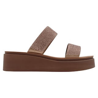 Foto 2 | Sandalias Con Plataforma Exterior Textil Color Café Para Mujer De Rbcollection