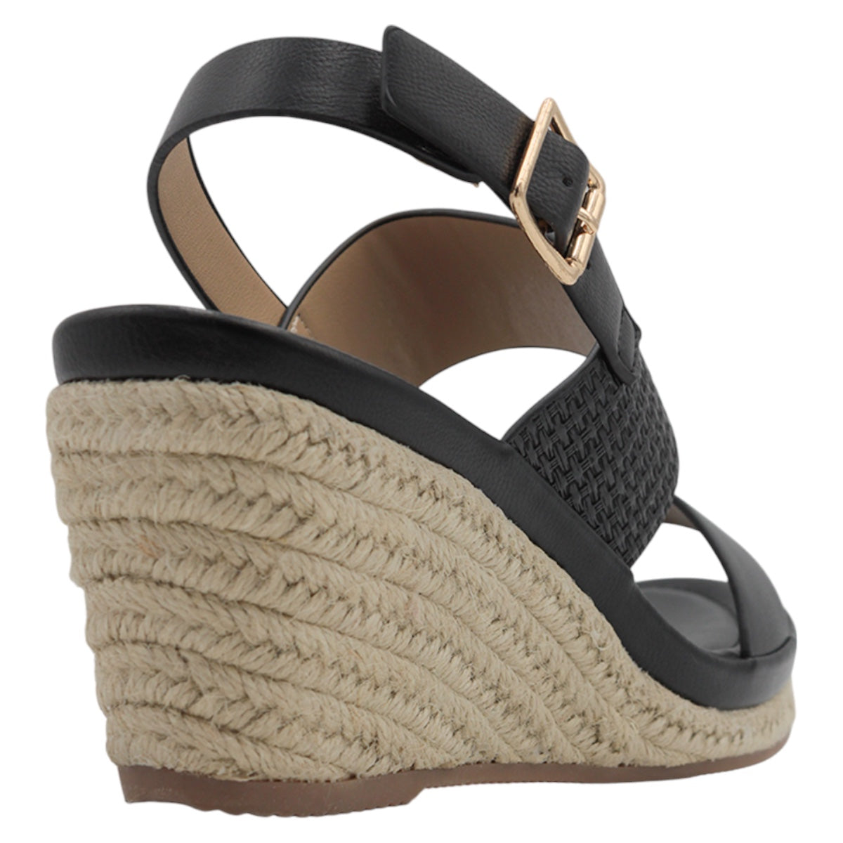 Foto 4 pulgar | Sandalias Con Plataforma Exterior Piel Vegana Color Negro Para Mujer De Rbcollection