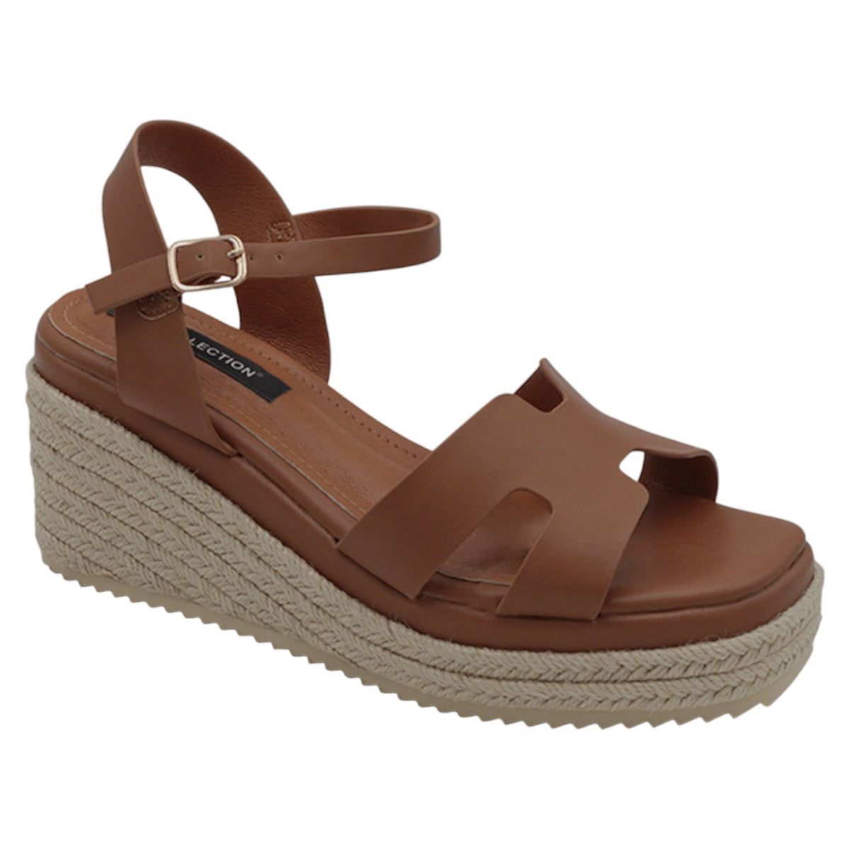 Foto 2 pulgar | Sandalias Con Plataforma Exterior Piel Vegana Color Café Para Mujer De Rbcollection