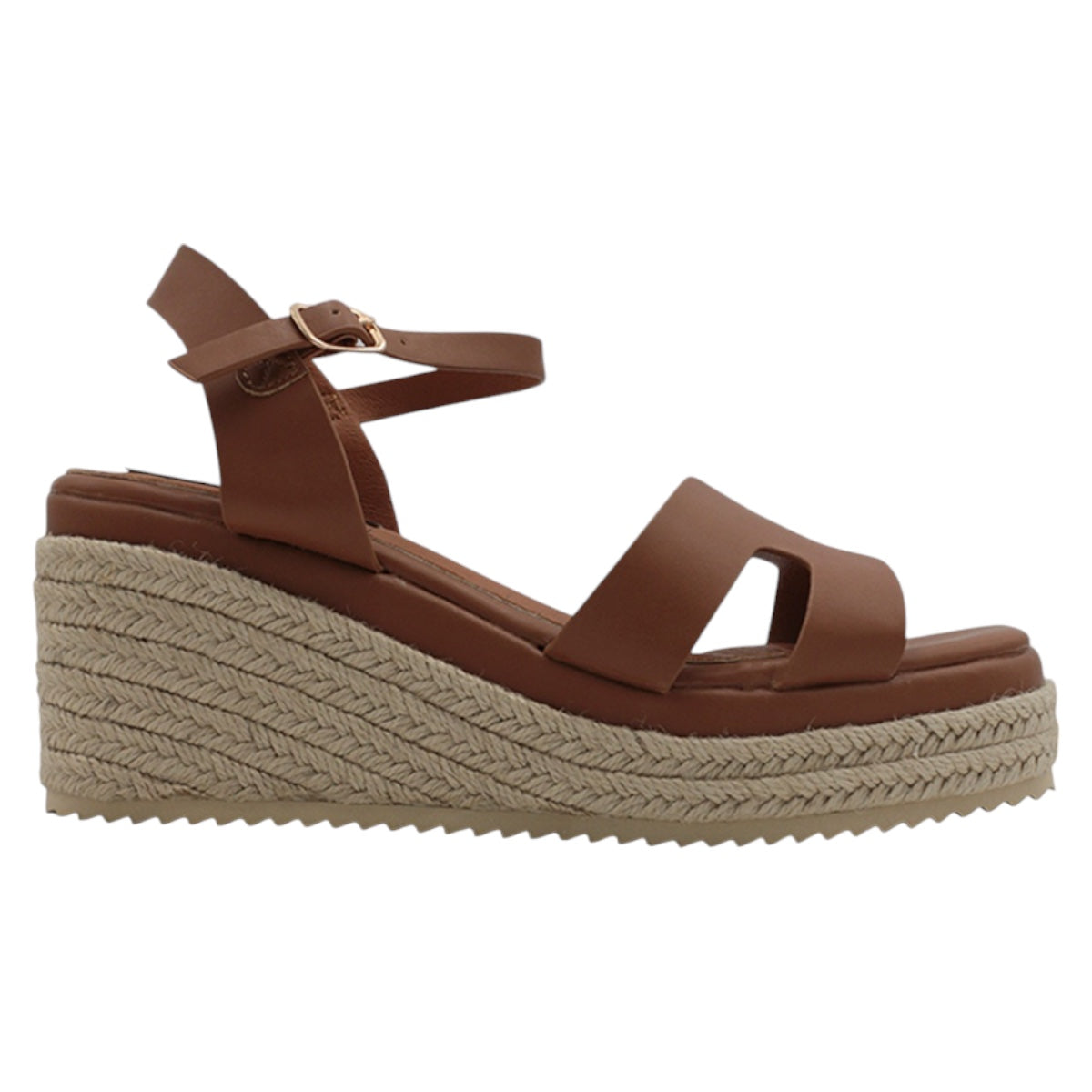 Foto 3 pulgar | Sandalias Con Plataforma Exterior Piel Vegana Color Café Para Mujer De Rbcollection