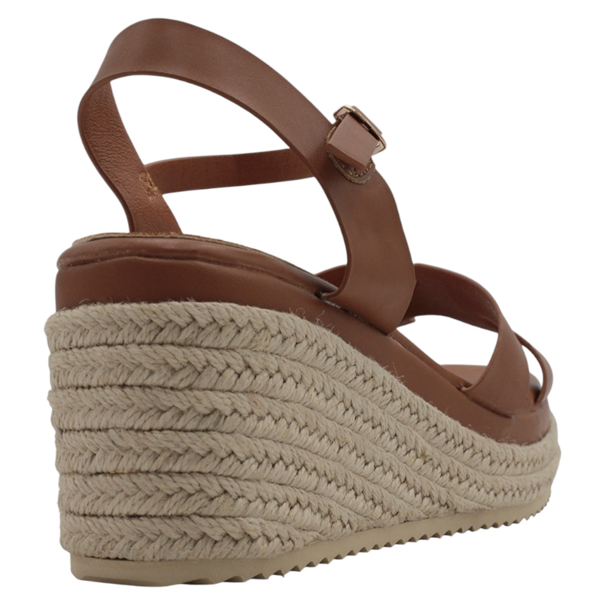 Foto 4 pulgar | Sandalias Con Plataforma Exterior Piel Vegana Color Café Para Mujer De Rbcollection