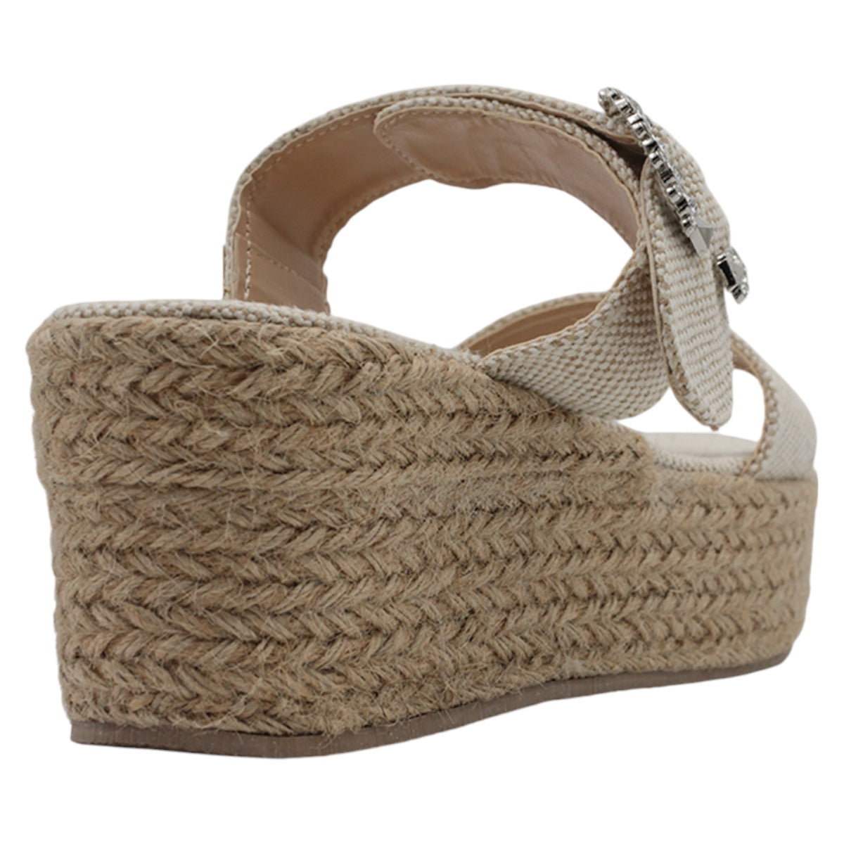 Foto 4 pulgar | Sandalias Con Plataforma Exterior Textil Color Beige  Para Mujer De Rbcollection