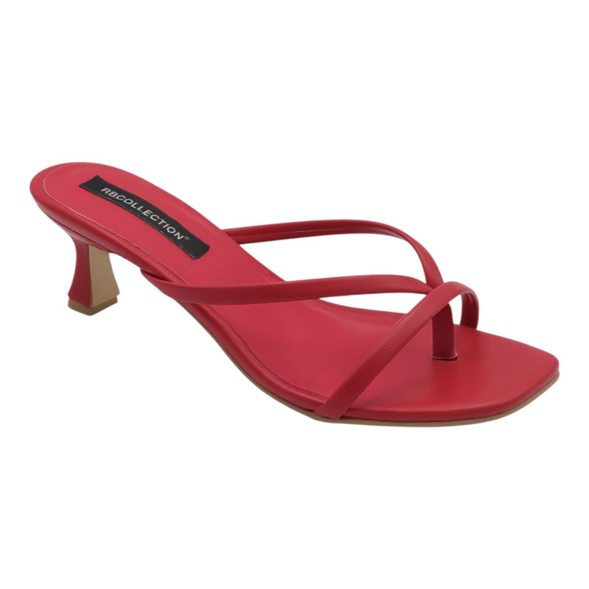 Foto 2 pulgar | Sandalia Con Tacón Exterior Piel Vegana Color Rojo Para Mujer De Rbcollection