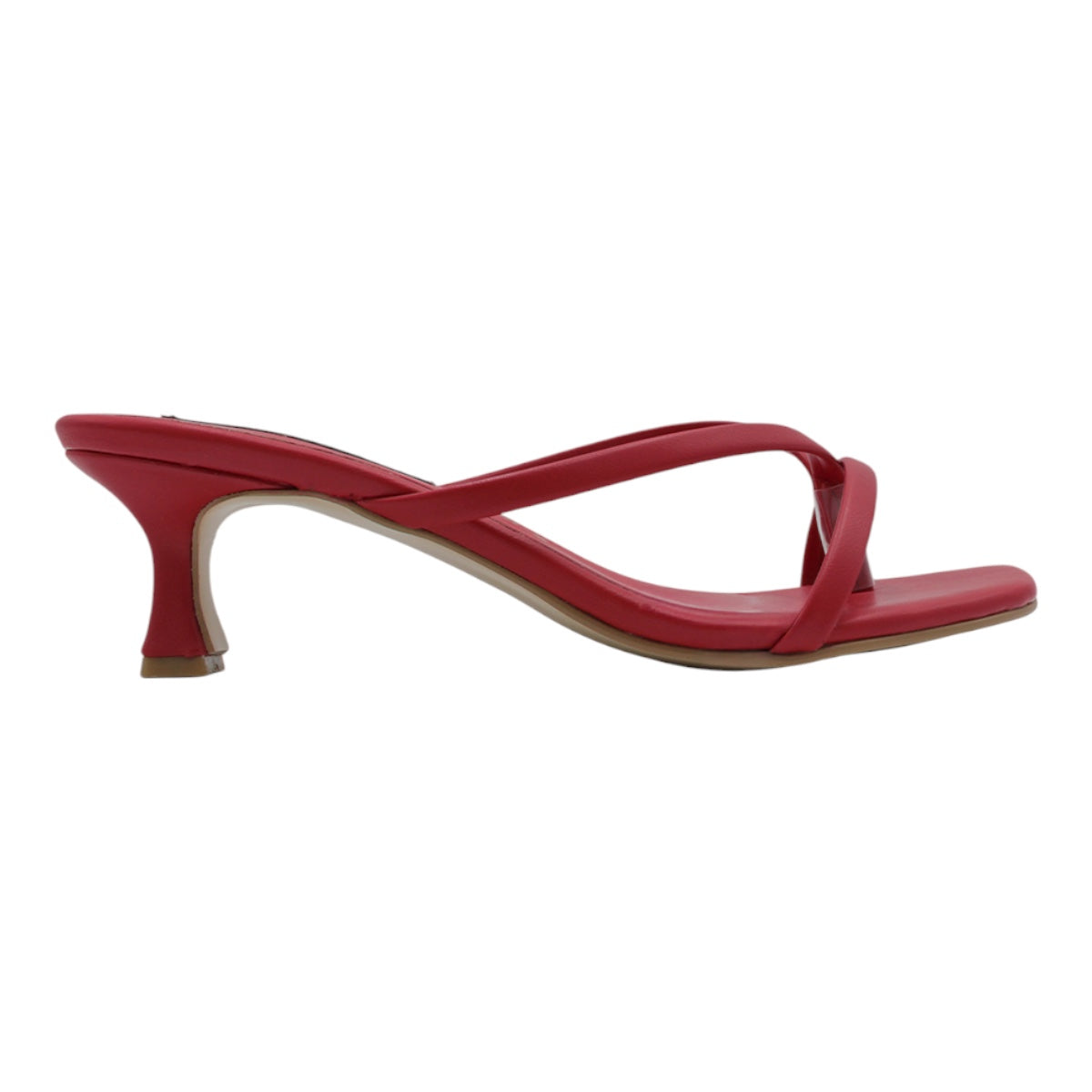 Foto 3 pulgar | Sandalia Con Tacón Exterior Piel Vegana Color Rojo Para Mujer De Rbcollection
