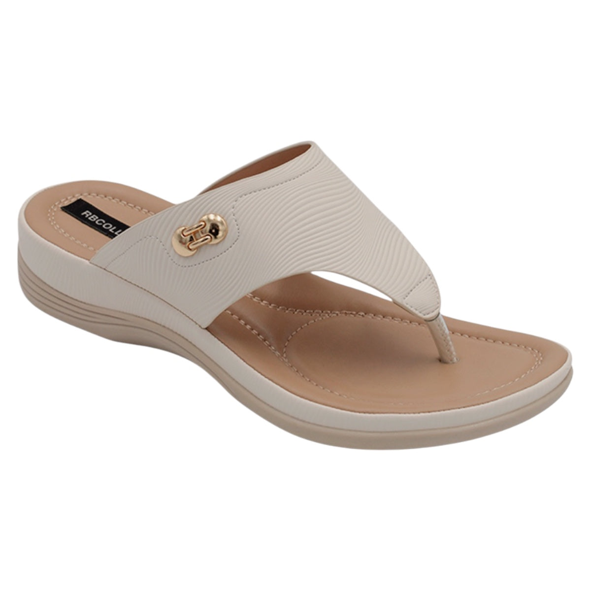 Foto 2 pulgar | Sandalias Con Plataforma Exterior Piel Vegana Color Beige  Para Mujer De Rbcollection