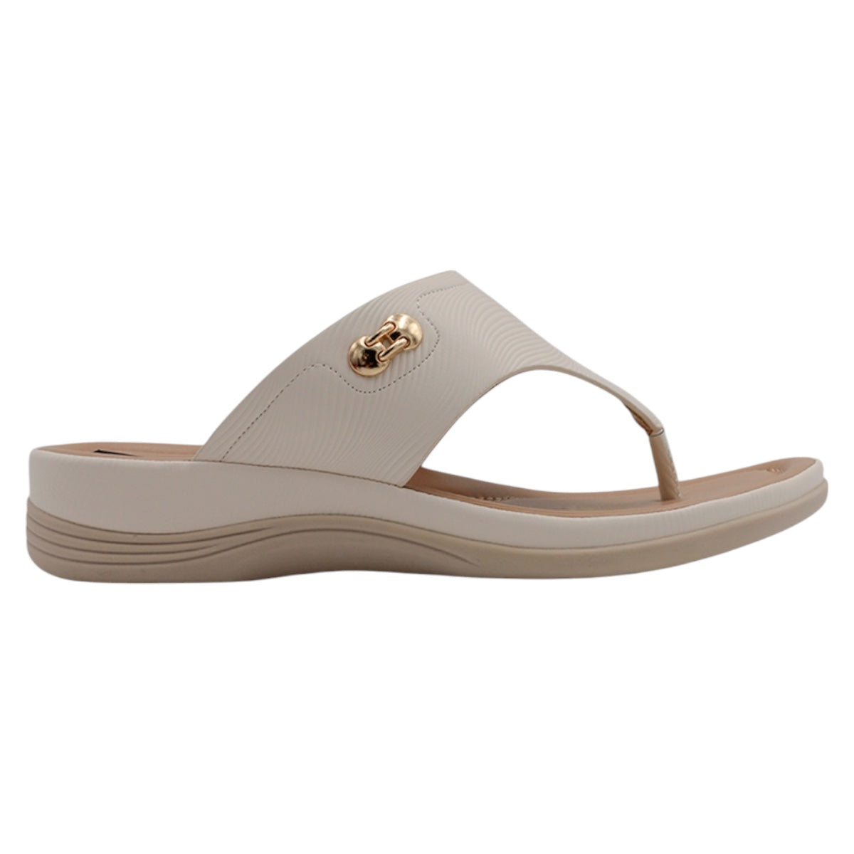 Foto 3 pulgar | Sandalias Con Plataforma Exterior Piel Vegana Color Beige  Para Mujer De Rbcollection