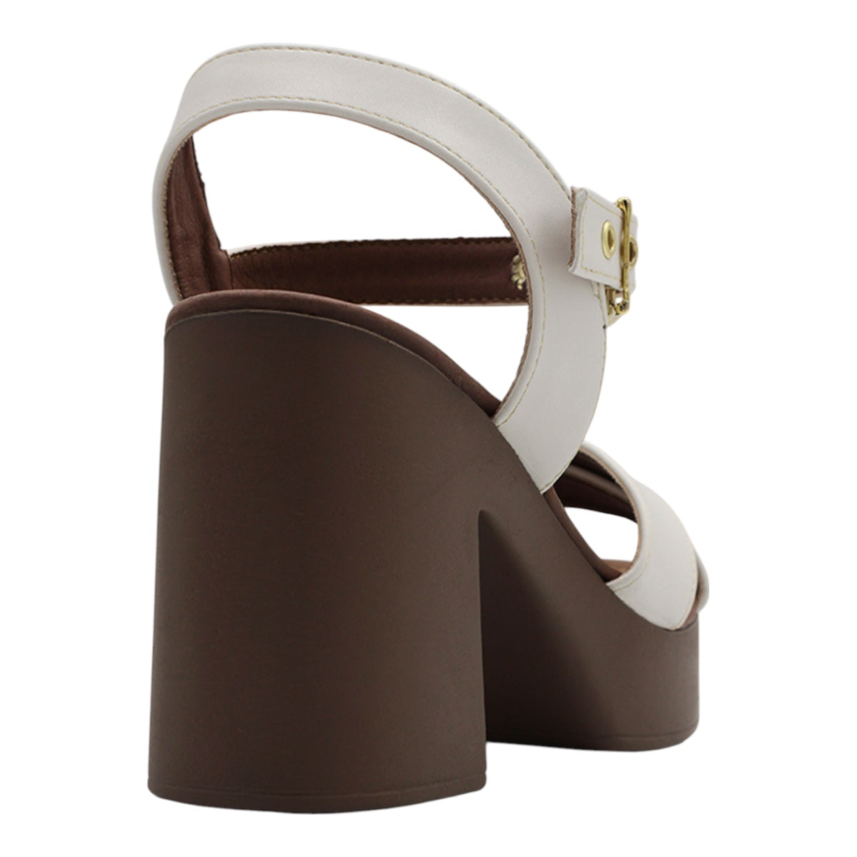 Foto 4 pulgar | Sandalia Con Tacón Exterior Piel Vegana Color Blanco Para Mujer De Rbcollection