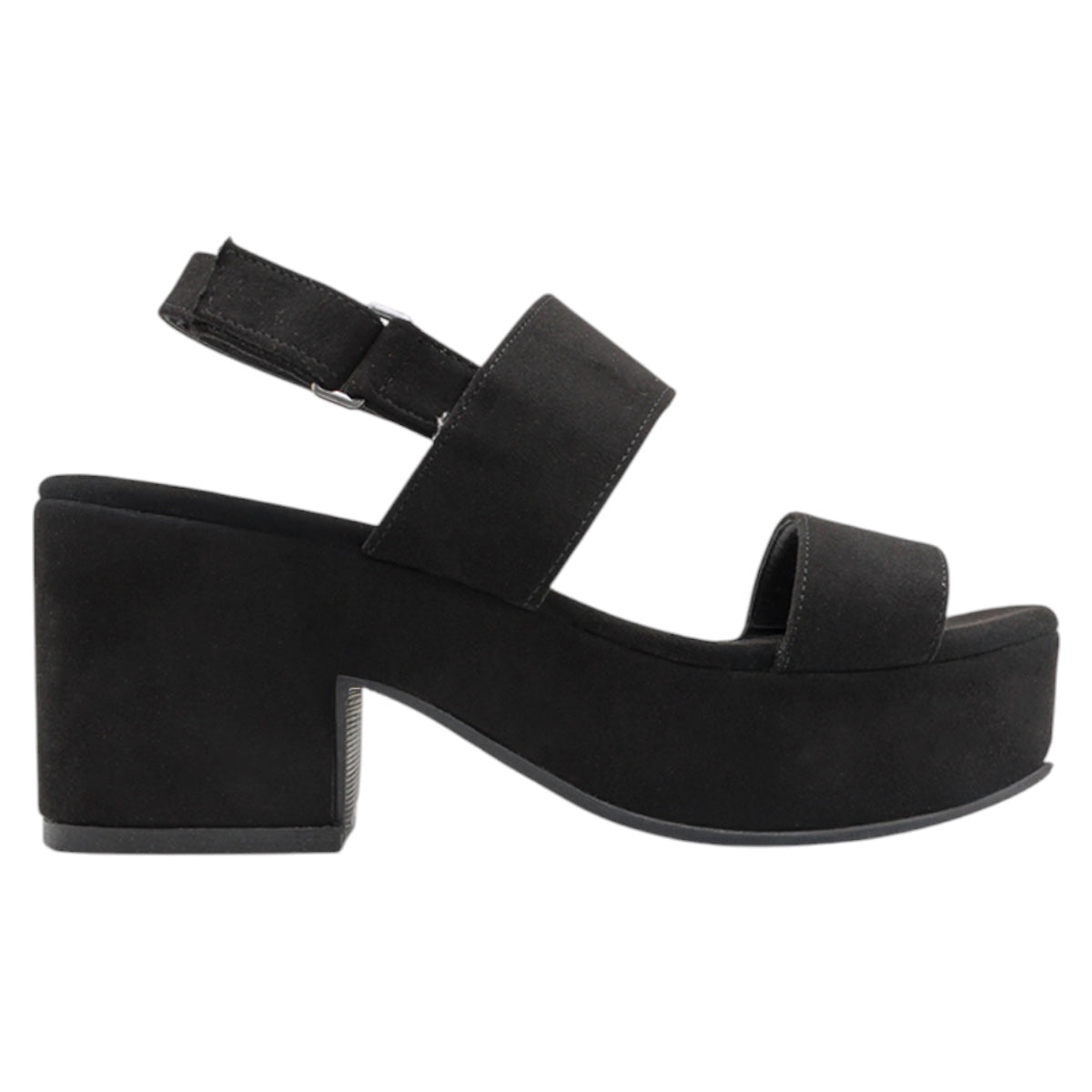 Foto 3 pulgar | Sandalia Con Tacón Exterior Gamuza Color Negro Para Mujer De Rbcollection
