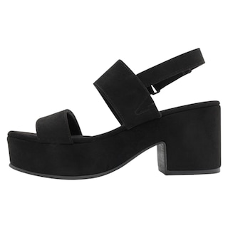 Foto 4 | Sandalia Con Tacón Exterior Gamuza Color Negro Para Mujer De Rbcollection
