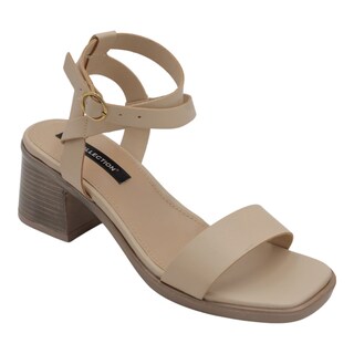 Foto 1 | Sandalia Con Tacón Exterior Piel Vegana Color Beige Para Mujer De Rbcollection