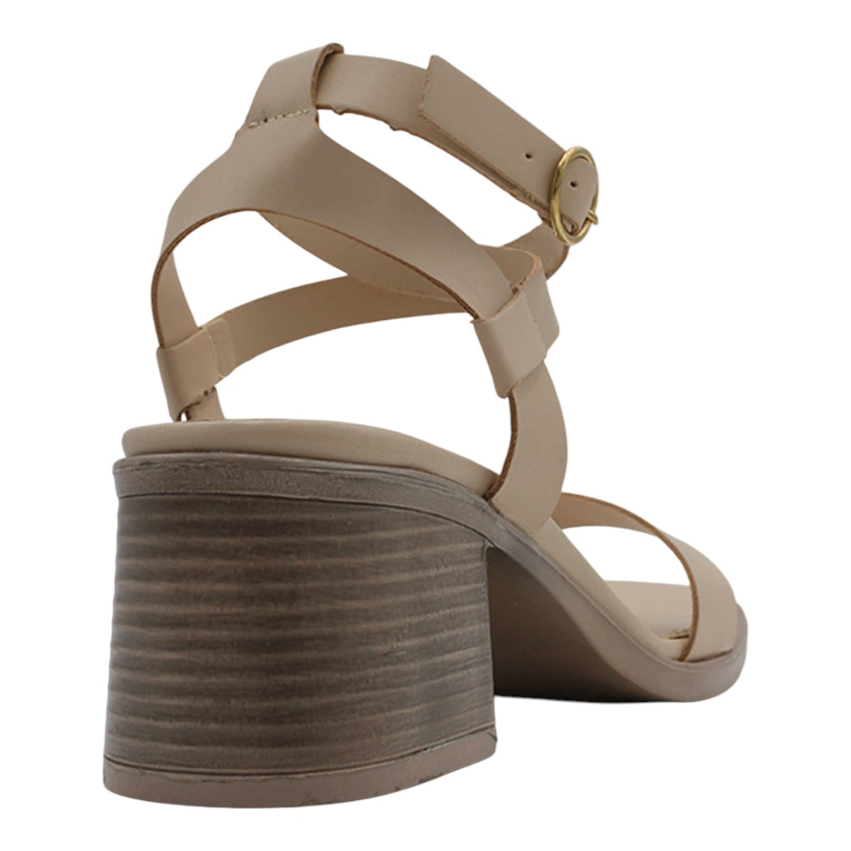 Foto 4 pulgar | Sandalia Con Tacón Exterior Piel Vegana Color Beige  Para Mujer De Rbcollection