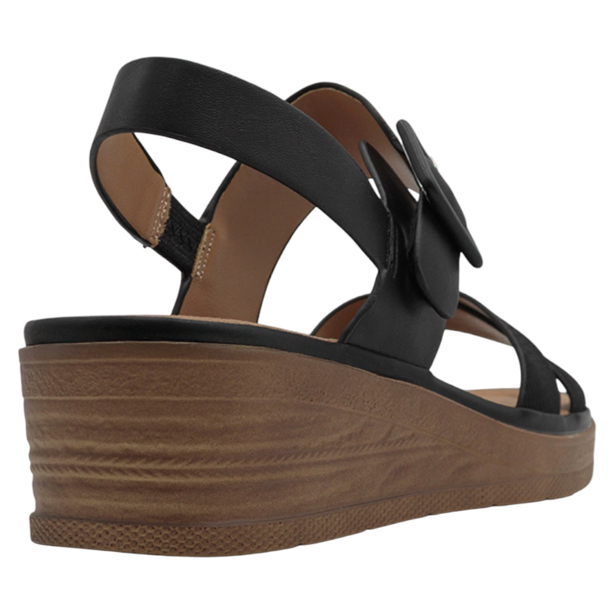 Foto 4 pulgar | Sandalias Con Plataforma Exterior Piel Vegana Color Negro Para Mujer De Rbcollection
