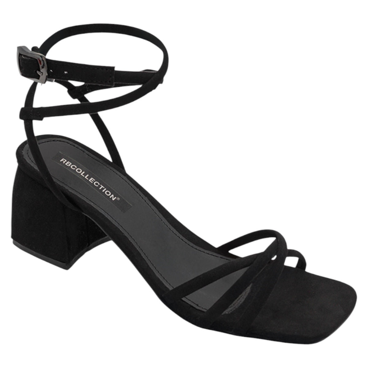 Foto 2 pulgar | Sandalia Con Tacón Exterior Textil Color Negro Para Mujer De Rbcollection