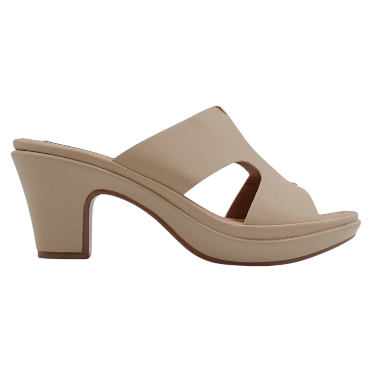 Foto 3 pulgar | Sandalia Con Tacón Exterior Piel Vegana Color Beige  Para Mujer De Rbcollection