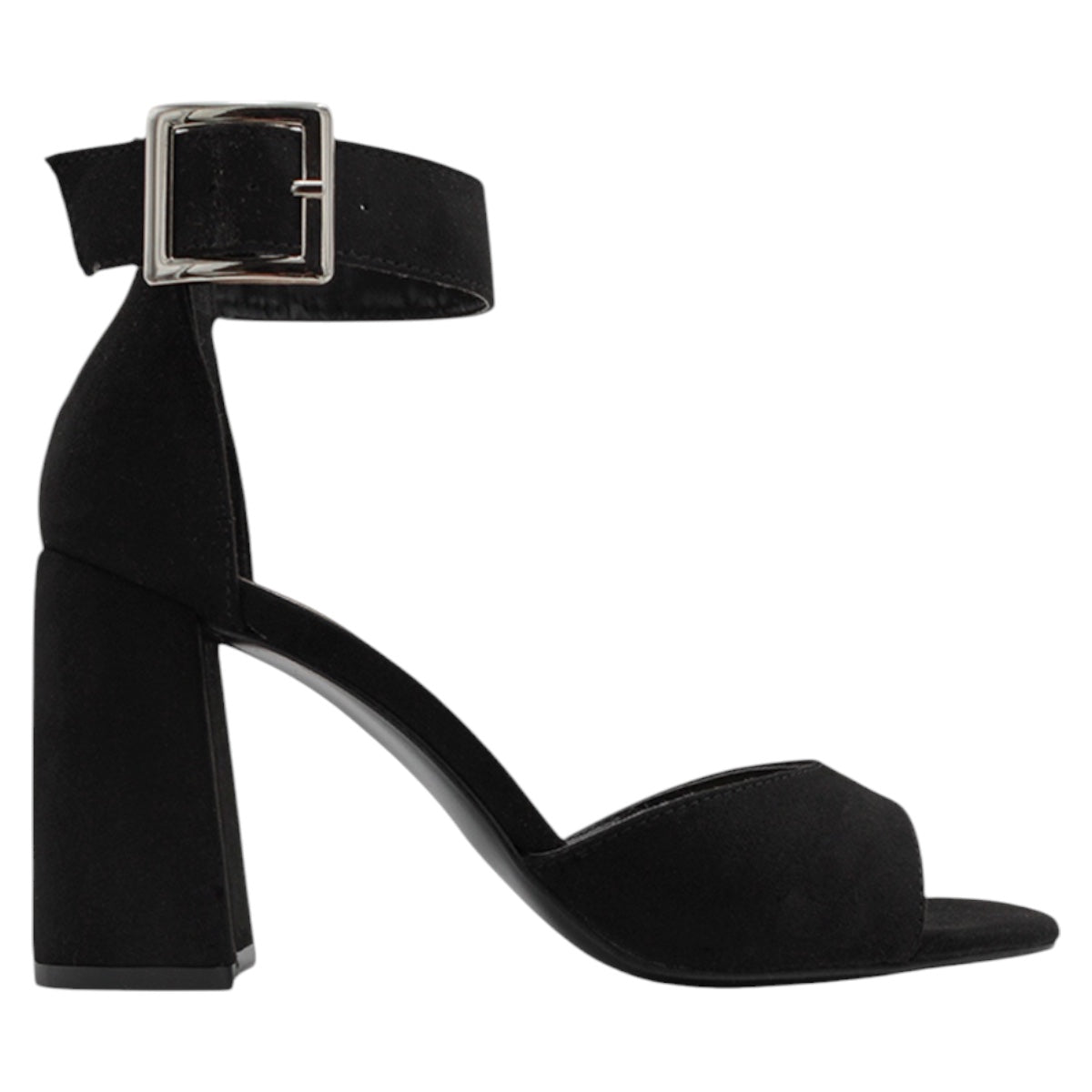 Foto 2 | Sandalia Con Tacón Exterior Gamuza Color Negro Para Mujer De Rbcollection