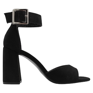 Foto 2 | Sandalia Con Tacón Exterior Gamuza Color Negro Para Mujer De Rbcollection