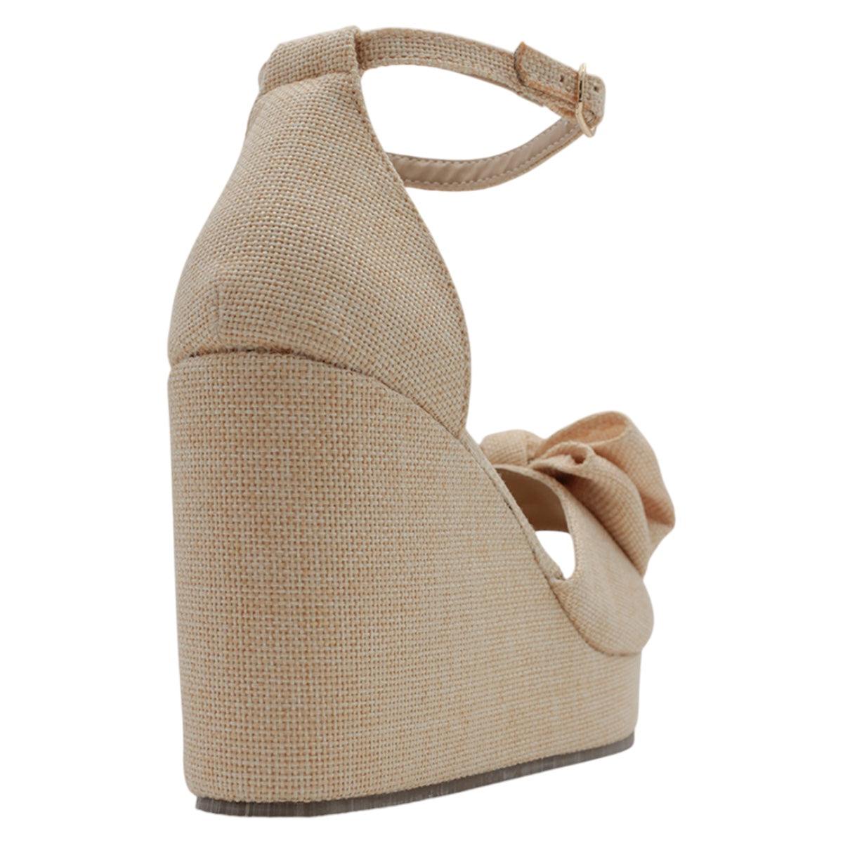 Foto 3 pulgar | Sandalias Con Plataforma Exterior Textil Color Beige  Para Mujer De Rbcollection