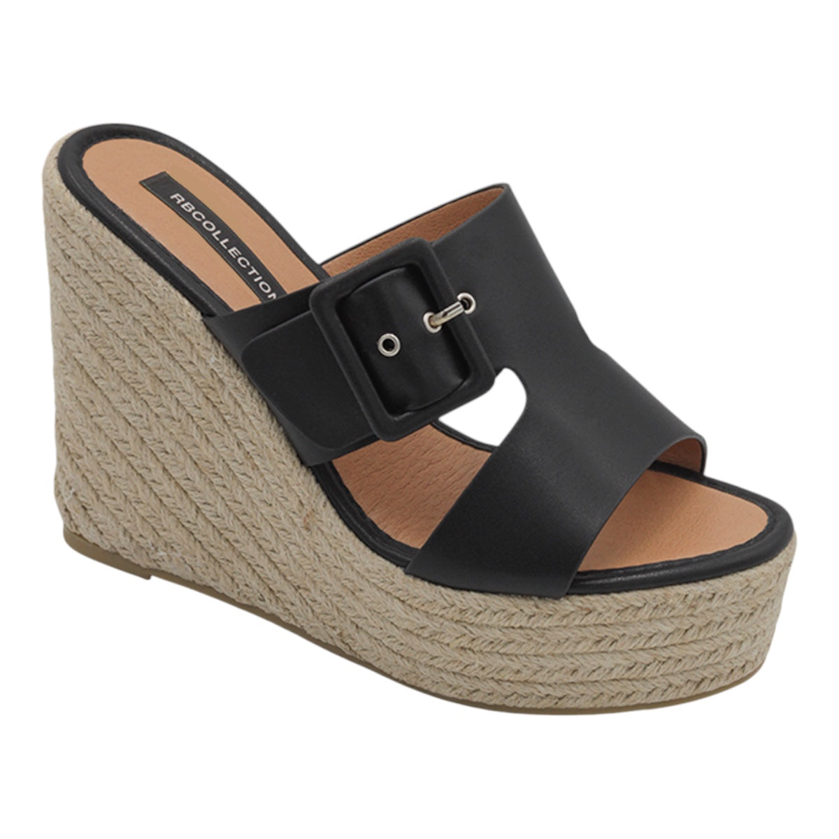 Foto 2 pulgar | Sandalias Con Plataforma Exterior Piel Vegana Color Negro Para Mujer De Rbcollection