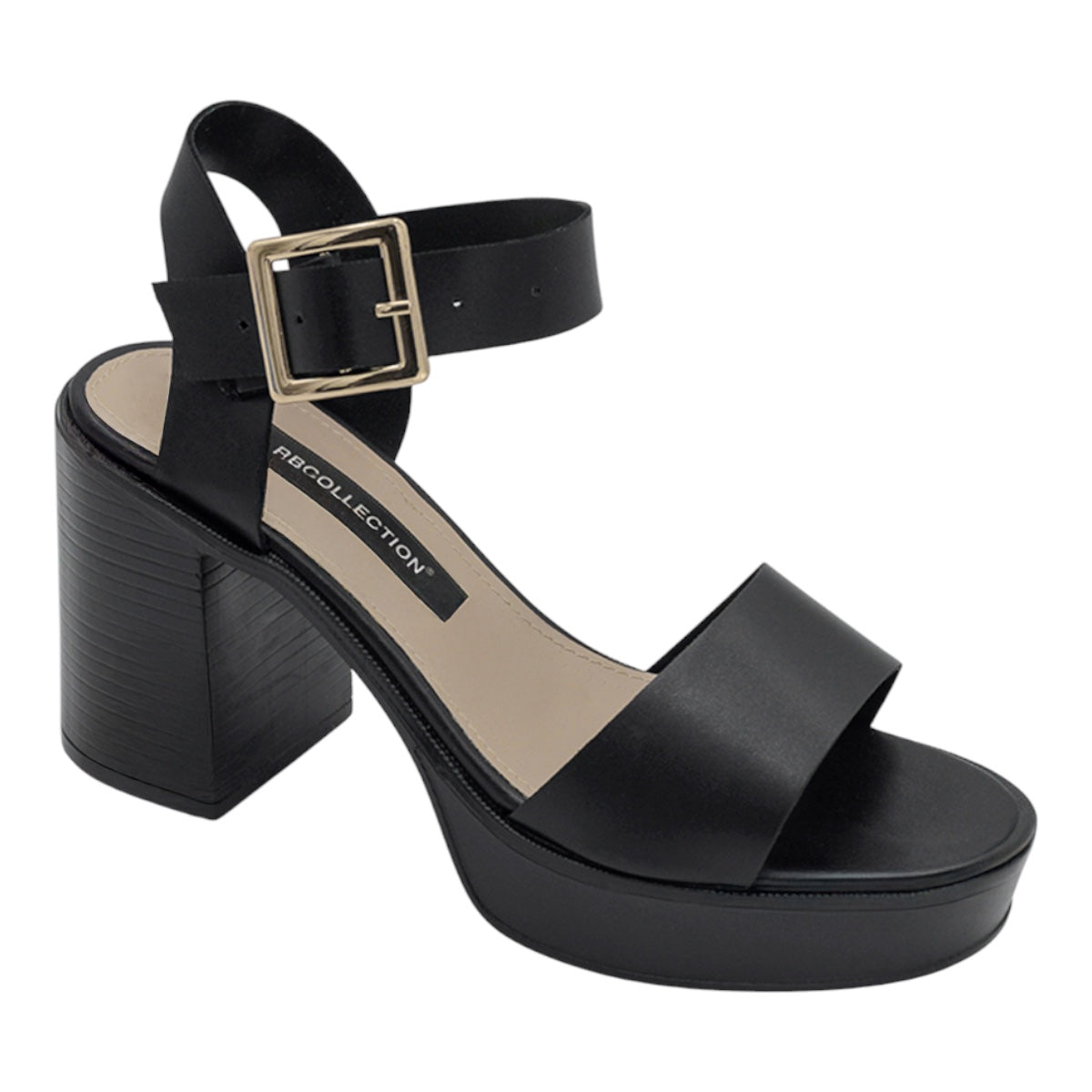 Foto 2 pulgar | Sandalia Con Tacón Exterior Piel Vegana Color Negro Para Mujer De Rbcollection