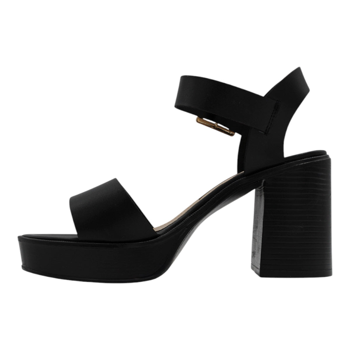 Foto 5 pulgar | Sandalia Con Tacón Exterior Piel Vegana Color Negro Para Mujer De Rbcollection