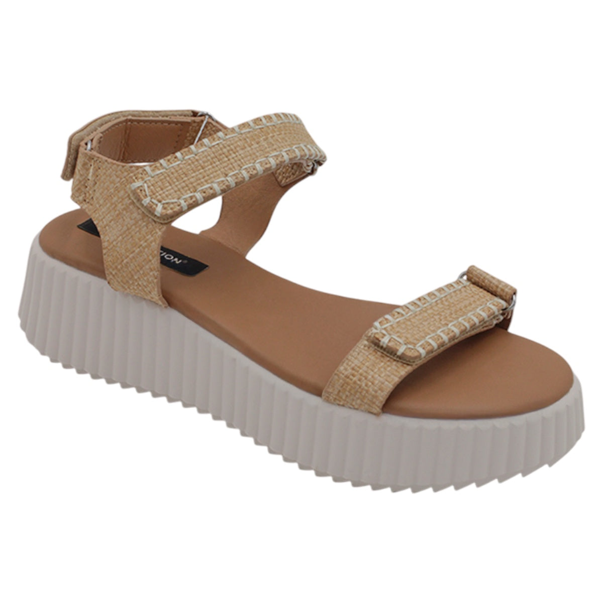 Foto 2 pulgar | Sandalias Con Plataforma Exterior Textil Color Beige  Para Mujer De Rbcollection