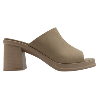 Foto 2 | Sandalia Con Tacón Exterior Piel Vegana Color Beige Para Mujer De Rbcollection