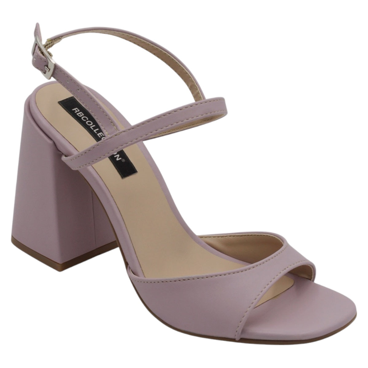Foto 1 | Sandalia Con Tacón Exterior Piel Vegana Color Lila Para Mujer De Rbcollection