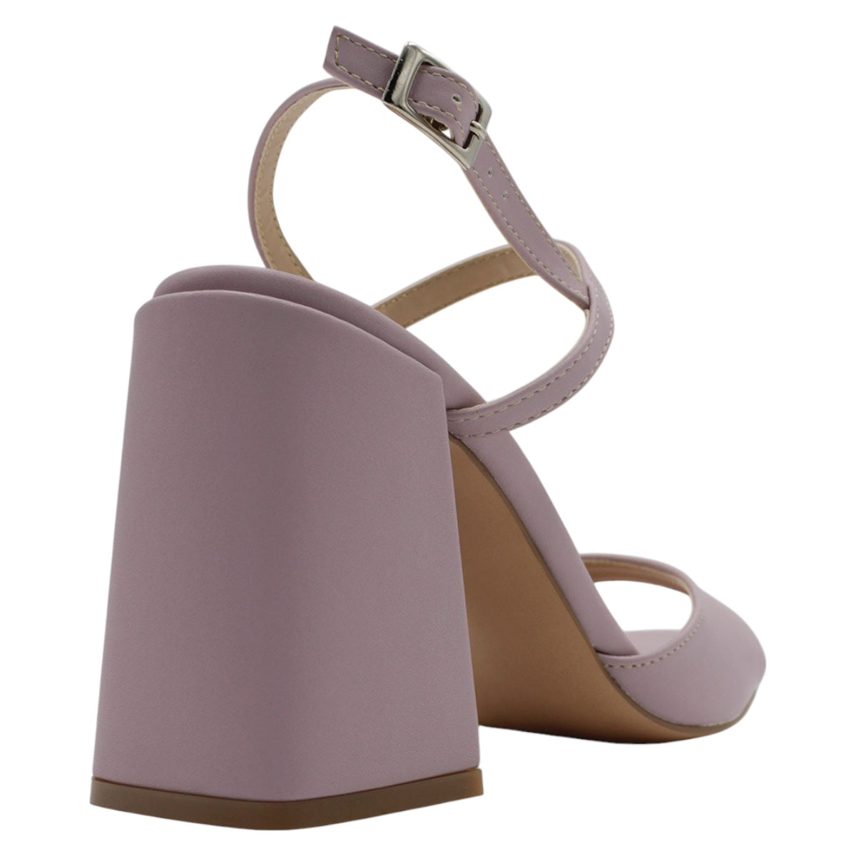 Foto 3 | Sandalia Con Tacón Exterior Piel Vegana Color Lila Para Mujer De Rbcollection