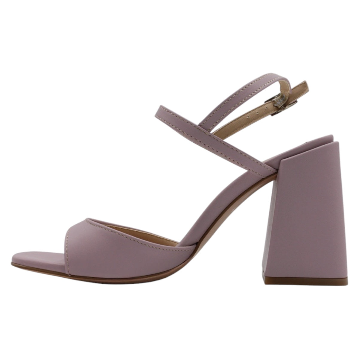 Foto 4 | Sandalia Con Tacón Exterior Piel Vegana Color Lila Para Mujer De Rbcollection