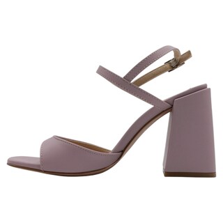 Foto 4 | Sandalia Con Tacón Exterior Piel Vegana Color Lila Para Mujer De Rbcollection